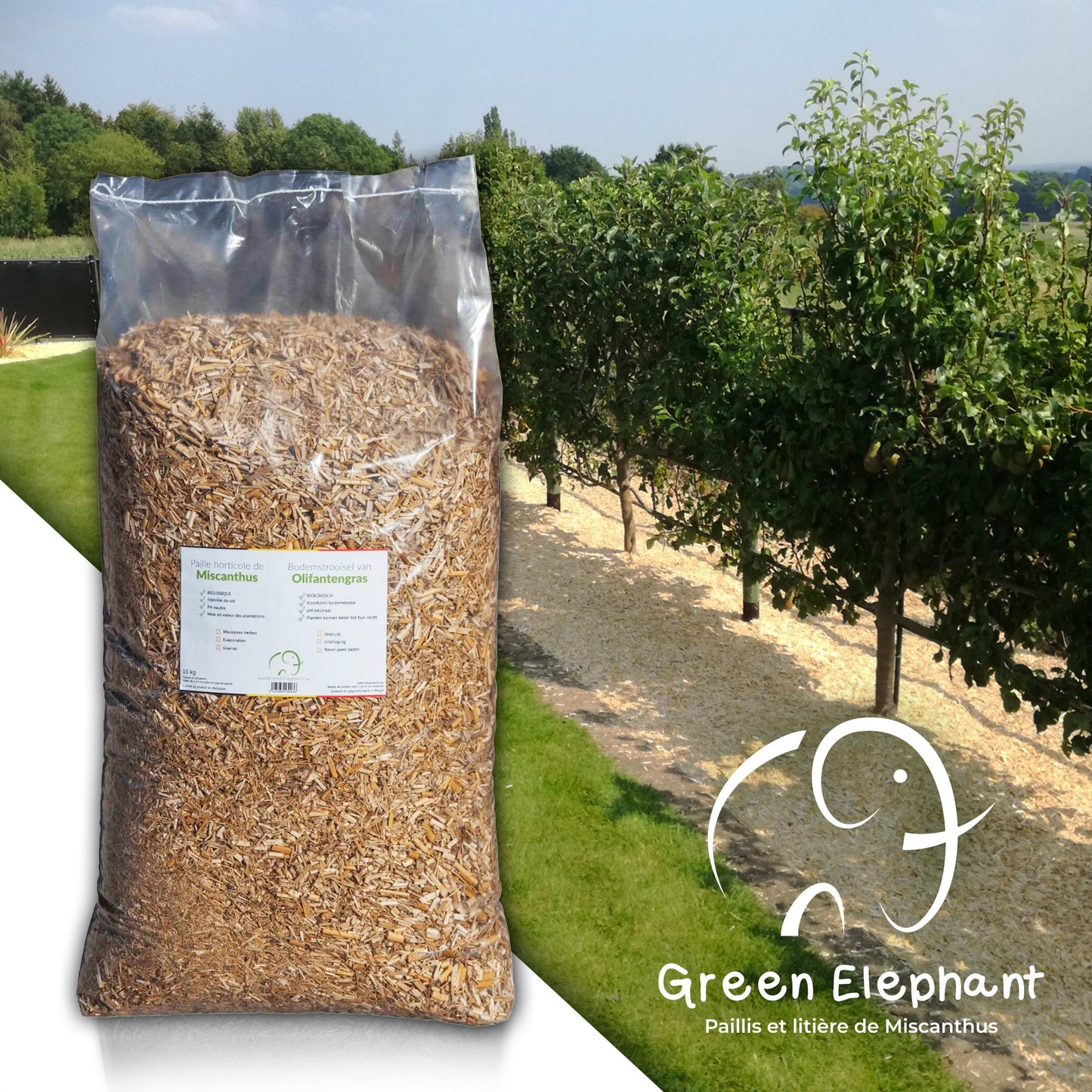Paillage horticole de Miscanthus 10Kg