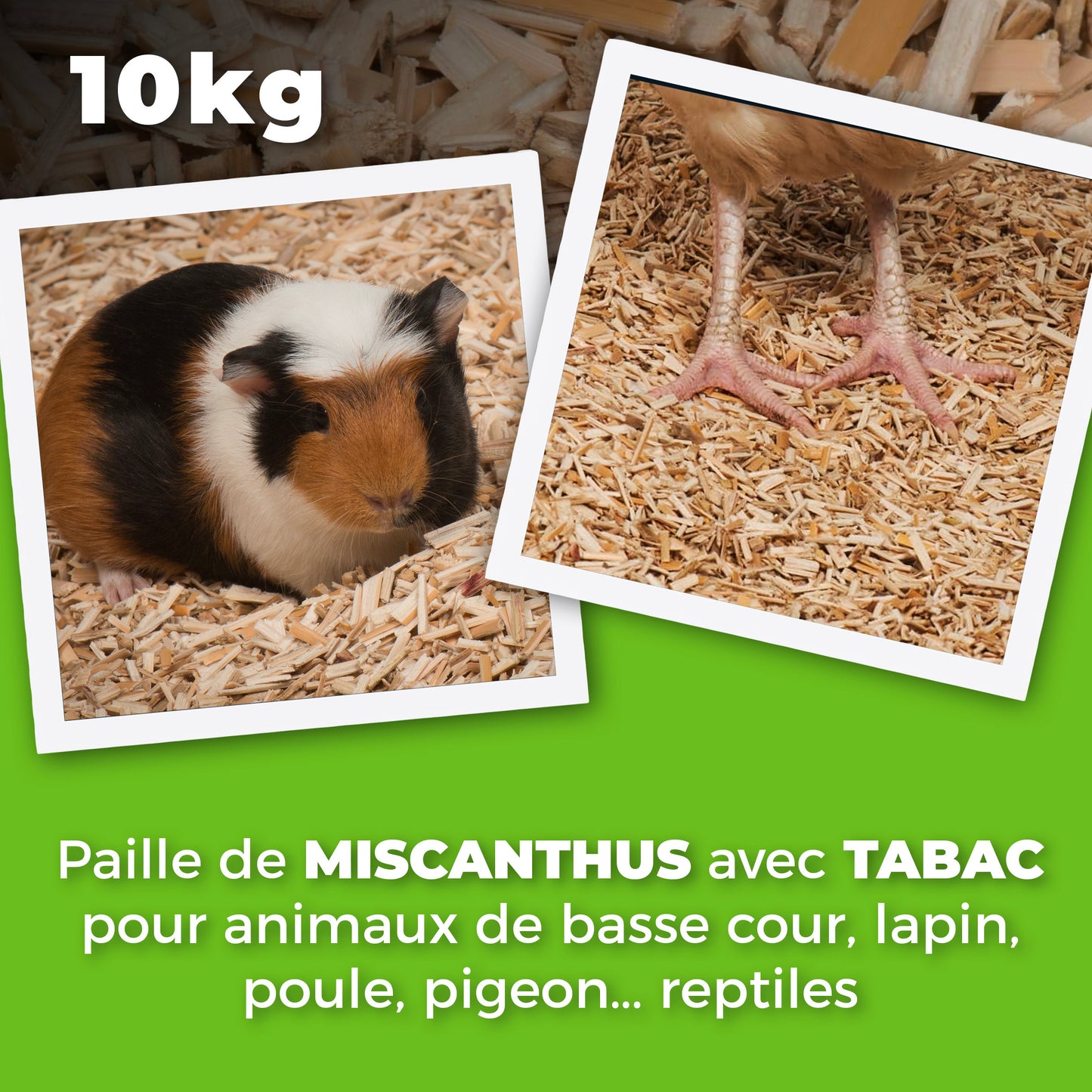Miscanthus strooisel met tabak voor kippenhoek 10Kg