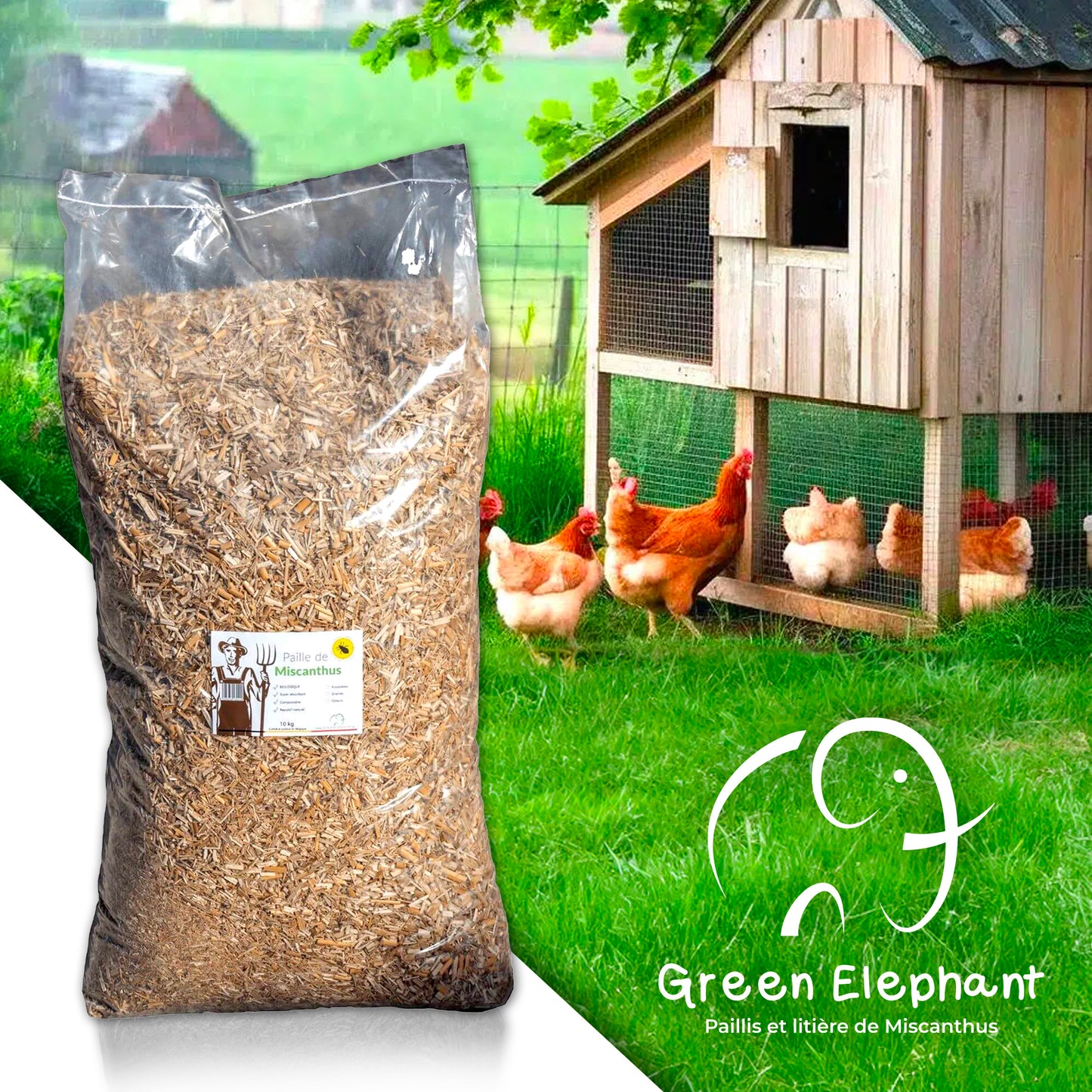 Paille de Miscanthus avec TABAC 10Kg
