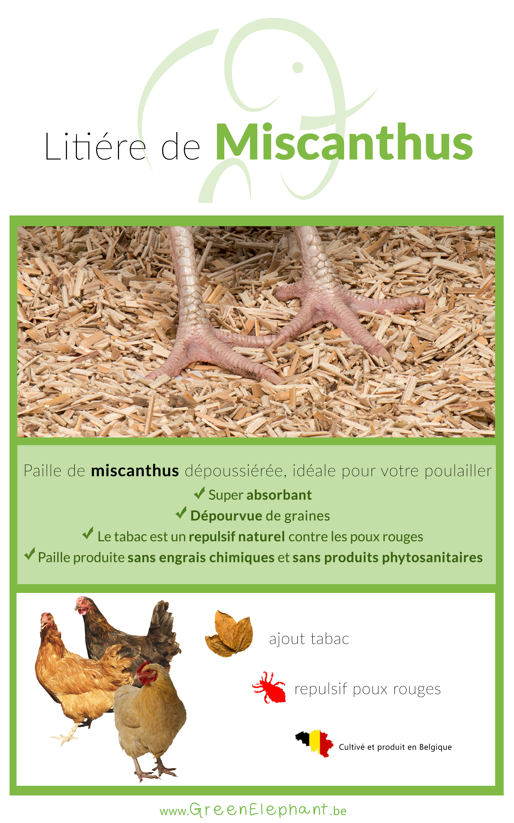 Paille de Miscanthus avec TABAC 10Kg